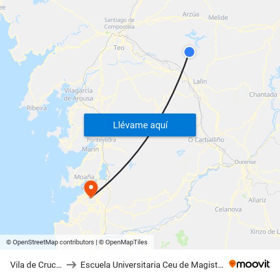 Vila de Cruces to Escuela Universitaria Ceu de Magisterio map