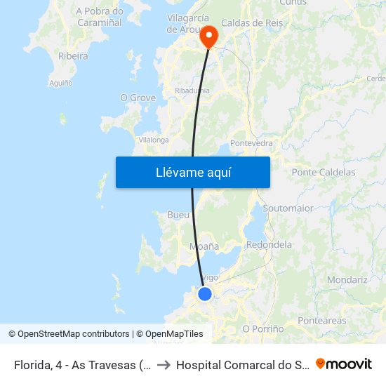 Florida, 4 - As Travesas (Vigo) to Hospital Comarcal do Salnés map