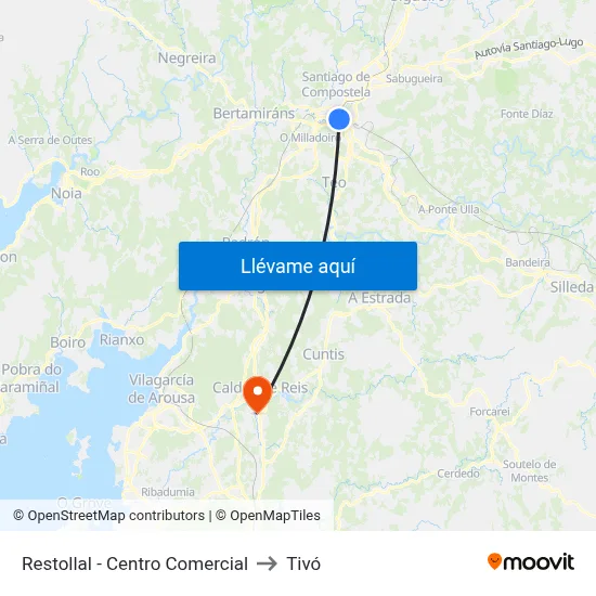 Restollal - Centro Comercial to Tivó map