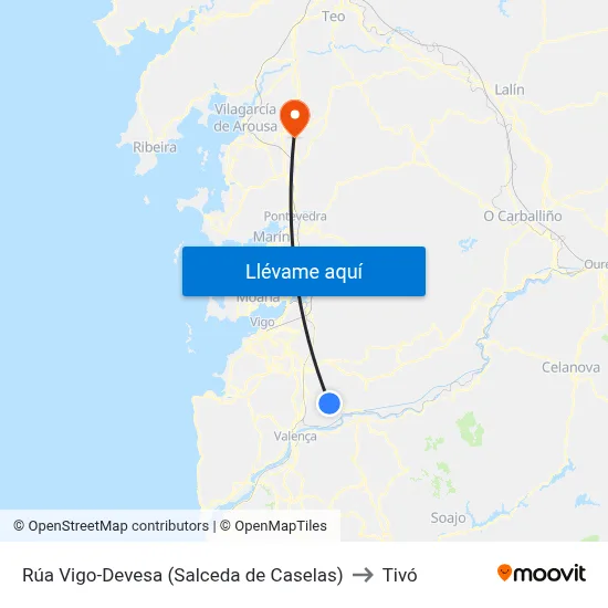 Rúa Vigo-Devesa (Salceda de Caselas) to Tivó map