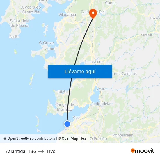 Atlántida, 136 to Tivó map