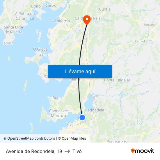 Avenida de Redondela, 19 to Tivó map