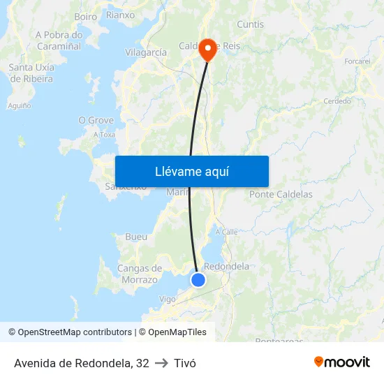 Avenida de Redondela, 32 to Tivó map