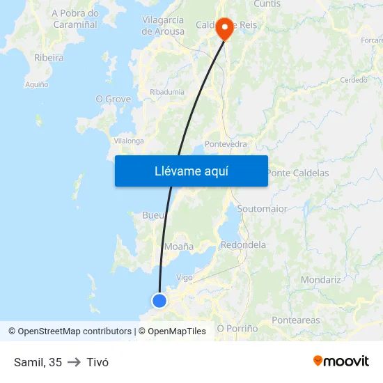 Samil, 35 to Tivó map