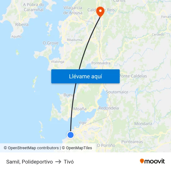 Samil, Polideportivo to Tivó map