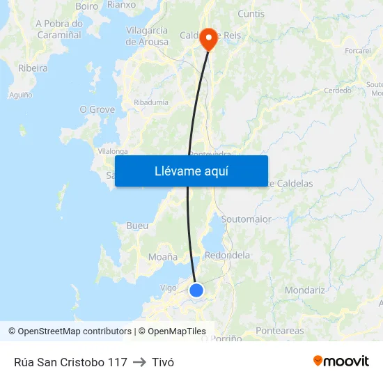 Rúa San Cristobo 117 to Tivó map