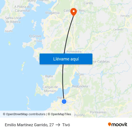 Emilio Martínez Garrido, 27 to Tivó map
