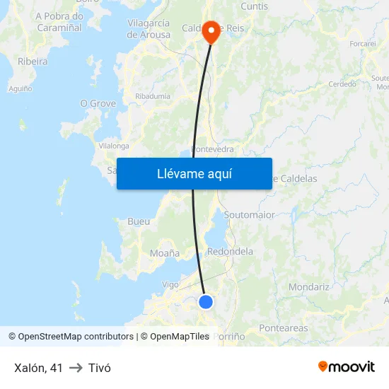 Xalón, 41 to Tivó map