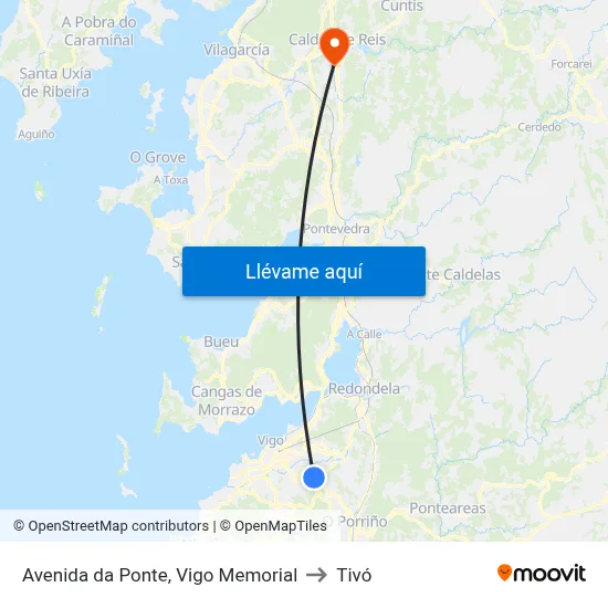 Avenida da Ponte, Vigo Memorial to Tivó map