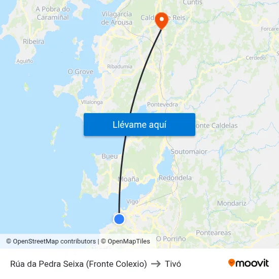 Rúa da Pedra Seixa (Fronte Colexio) to Tivó map