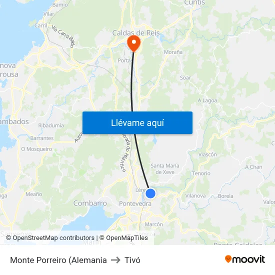 Monte Porreiro (Alemania to Tivó map