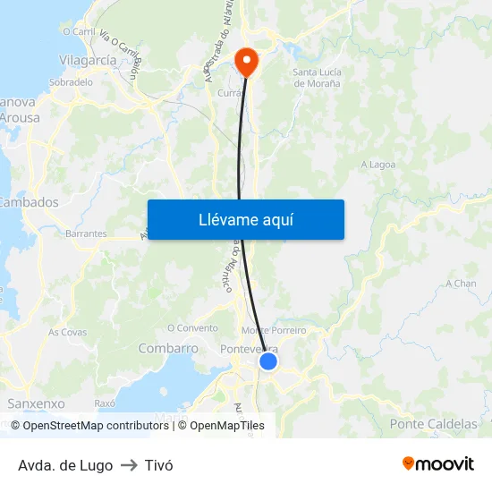 Avda. de Lugo to Tivó map