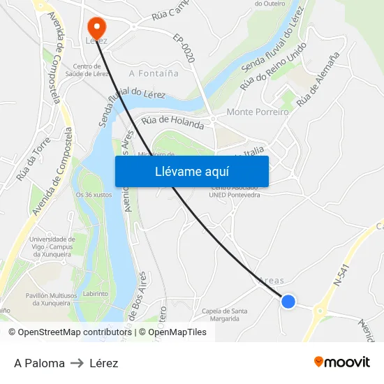 A Paloma to Lérez map