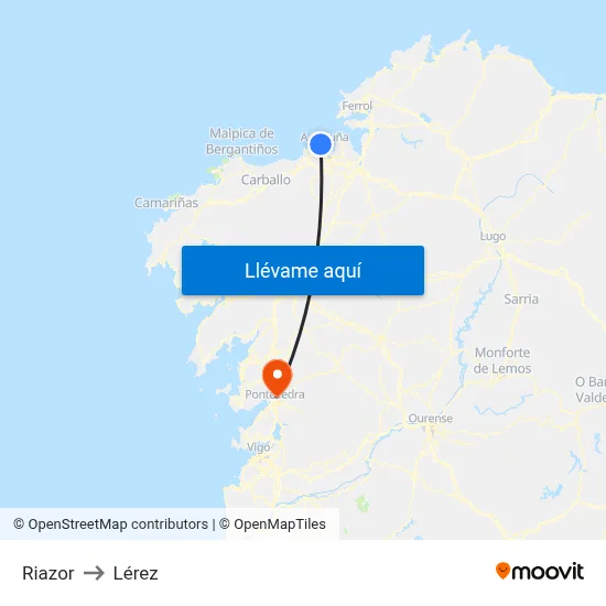 Riazor to Lérez map