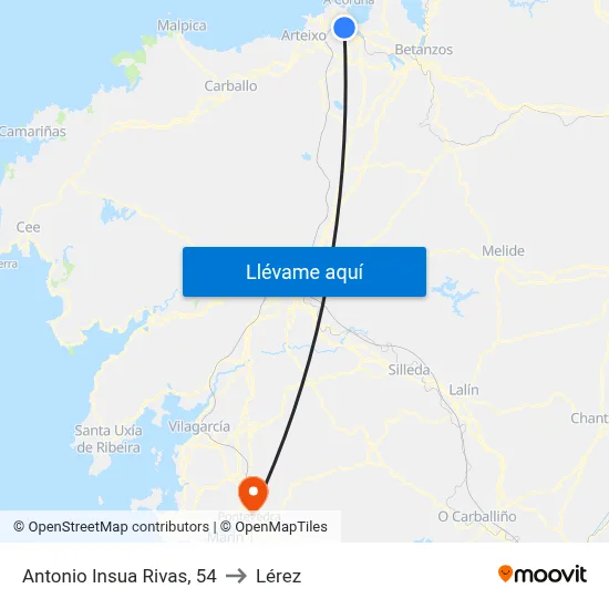 Antonio Insua Rivas, 54 to Lérez map
