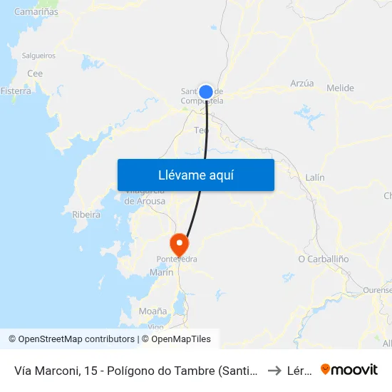Vía Marconi, 15 - Polígono do Tambre (Santiago) to Lérez map