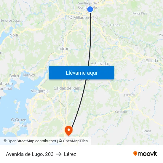 Avenida de Lugo, 203 to Lérez map