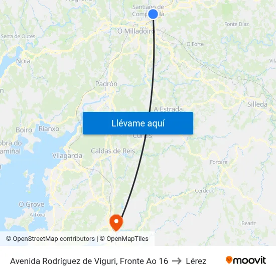 Avenida Rodríguez de Viguri, Fronte Ao 16 to Lérez map