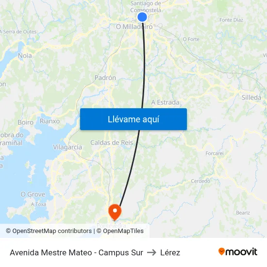 Avenida Mestre Mateo - Campus Sur to Lérez map
