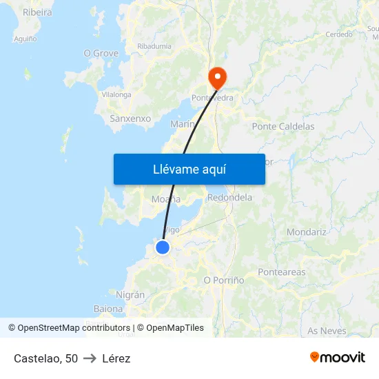 Castelao, 50 to Lérez map