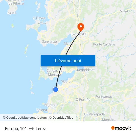 Europa, 101 to Lérez map