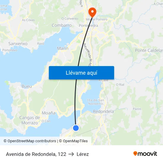 Avenida de Redondela, 122 to Lérez map