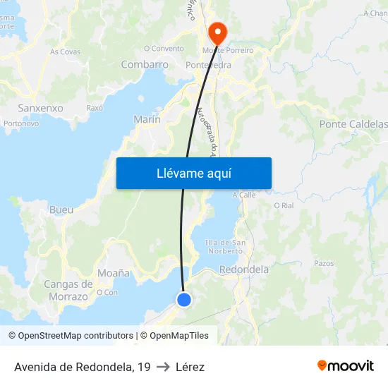 Avenida de Redondela, 19 to Lérez map