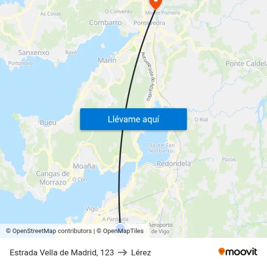 Estrada Vella de Madrid, 123 to Lérez map
