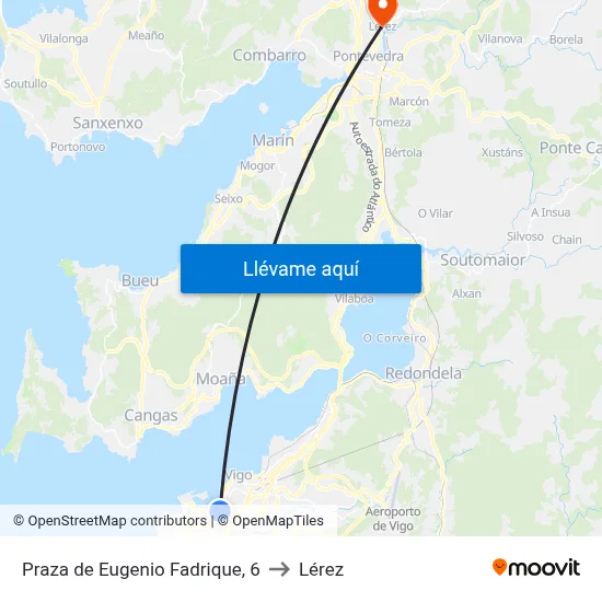 Praza de Eugenio Fadrique, 6 to Lérez map