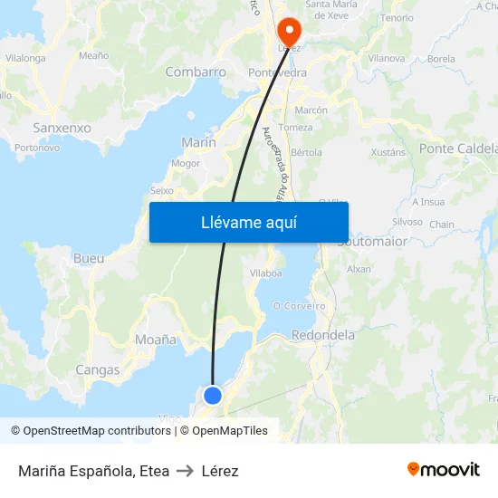 Mariña Española, Etea to Lérez map