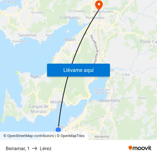 Beiramar, 1 to Lérez map