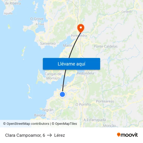 Clara Campoamor, 6 to Lérez map