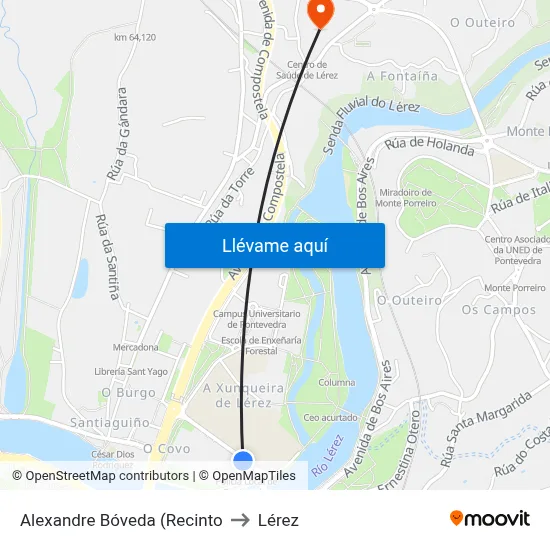 Alexandre Bóveda (Recinto to Lérez map