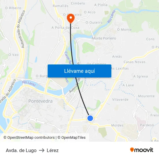 Avda. de Lugo to Lérez map