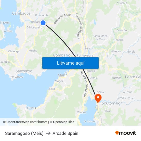 Saramagoso (Meis) to Arcade Spain map