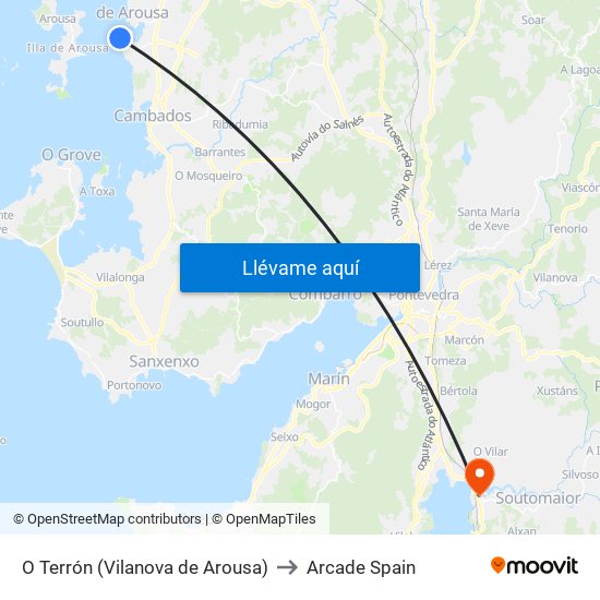 O Terrón (Vilanova de Arousa) to Arcade Spain map