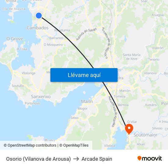 Osorio (Vilanova de Arousa) to Arcade Spain map