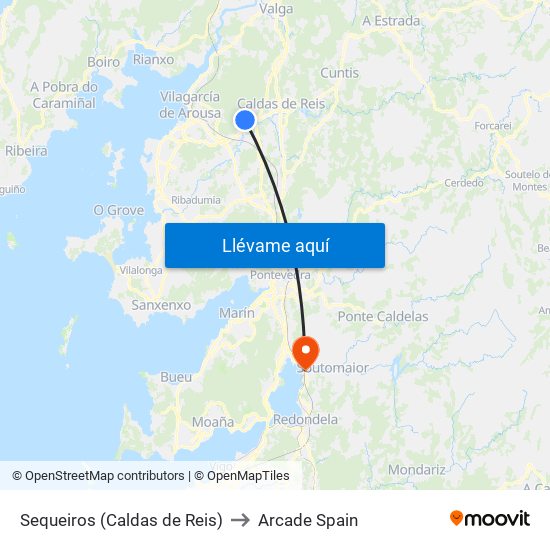 Sequeiros (Caldas de Reis) to Arcade Spain map