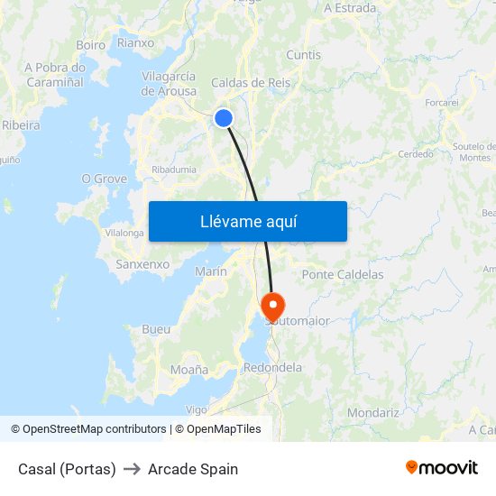 Casal (Portas) to Arcade Spain map