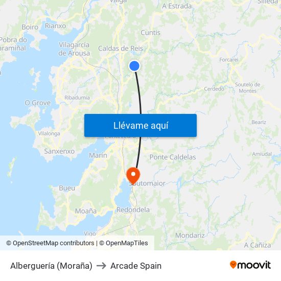 Alberguería (Moraña) to Arcade Spain map
