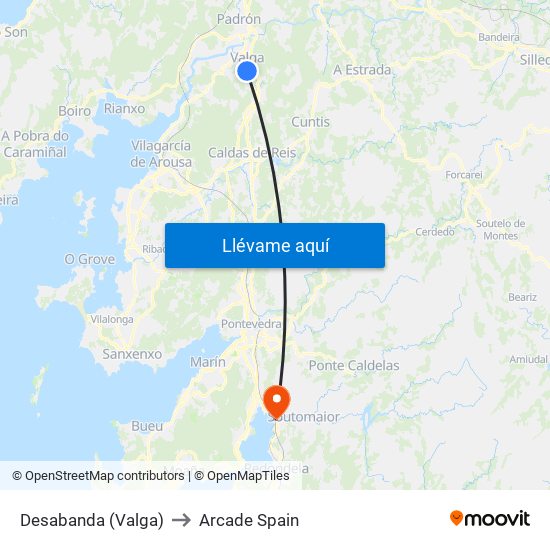 Desabanda (Valga) to Arcade Spain map