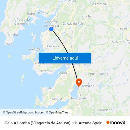 Ceip A Lomba (Vilagarcía de Arousa) to Arcade Spain map