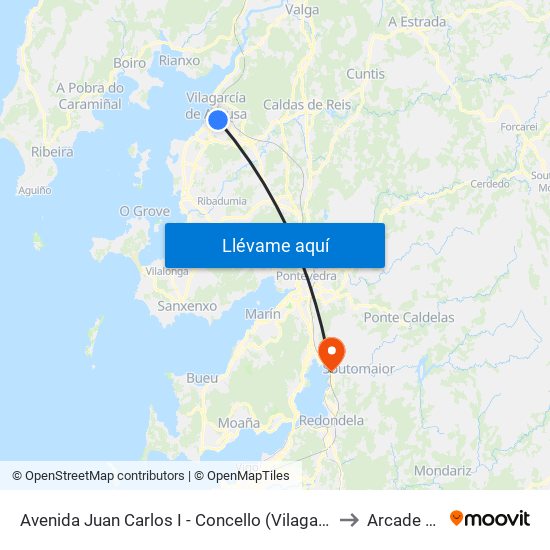 Avenida Juan Carlos I - Concello (Vilagarcía de Arousa) to Arcade Spain map