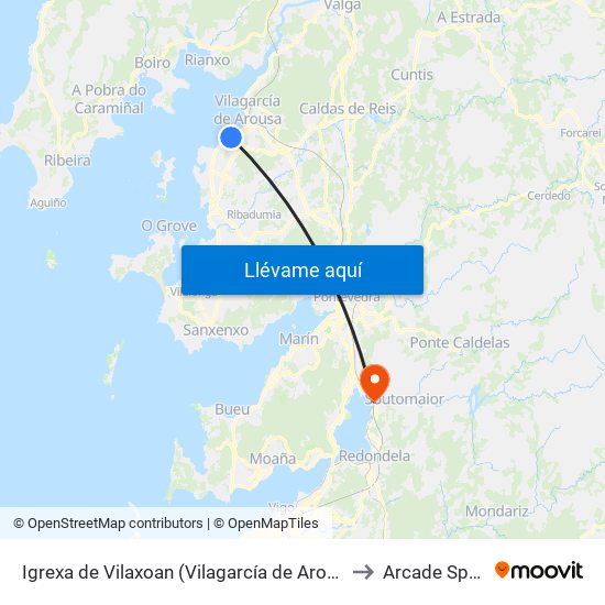 Igrexa de Vilaxoan (Vilagarcía de Arousa) to Arcade Spain map