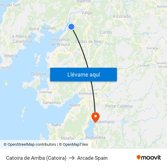 Catoira de Arriba (Catoira) to Arcade Spain map