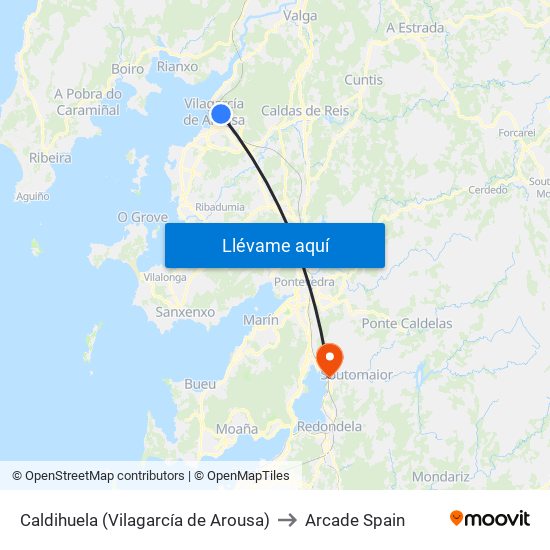 Caldihuela (Vilagarcía de Arousa) to Arcade Spain map