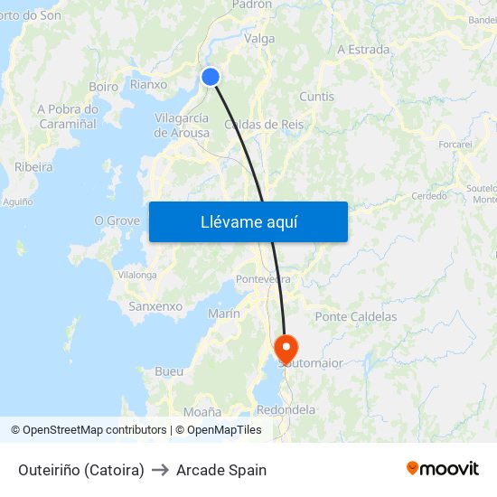 Outeiriño (Catoira) to Arcade Spain map