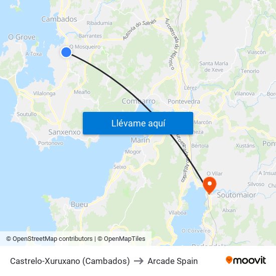 Castrelo-Xuruxano (Cambados) to Arcade Spain map