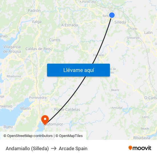 Andamiallo (Silleda) to Arcade Spain map