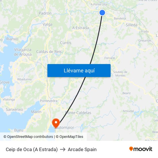 Ceip de Oca (A Estrada) to Arcade Spain map